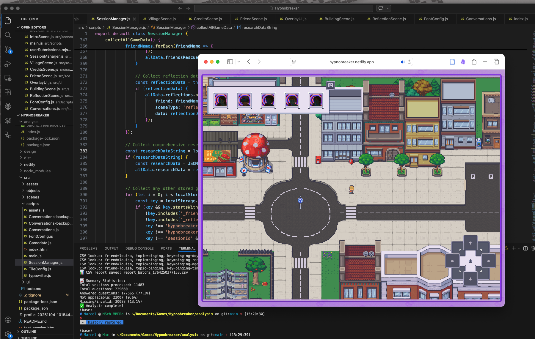 Game ‘Hypnobreaker’ in codecontext