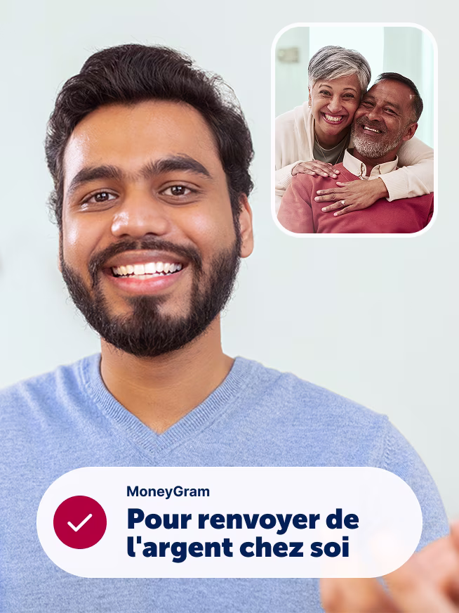 Image d'un fils parlant à ses parents - pour avoir envoyé de l'argent à la maison
