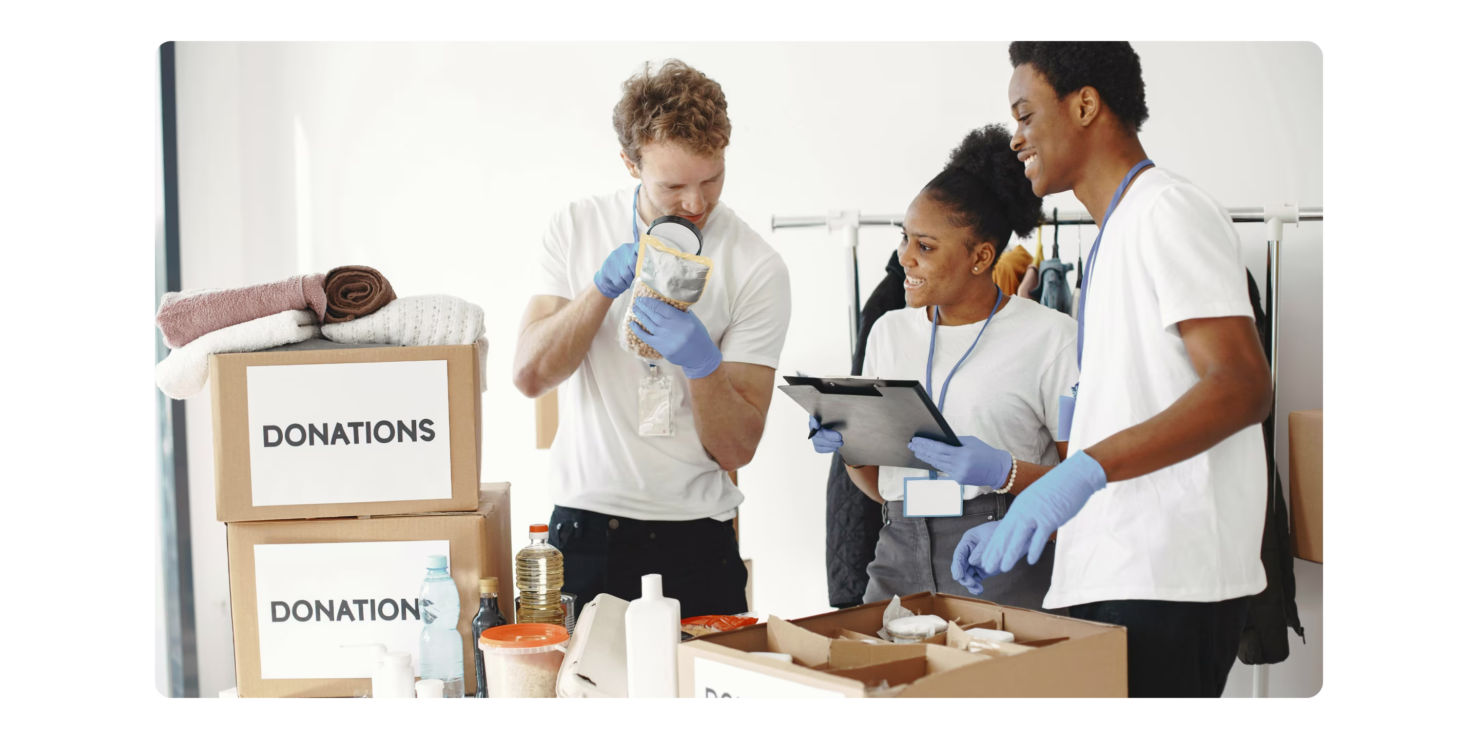 People looking at things.