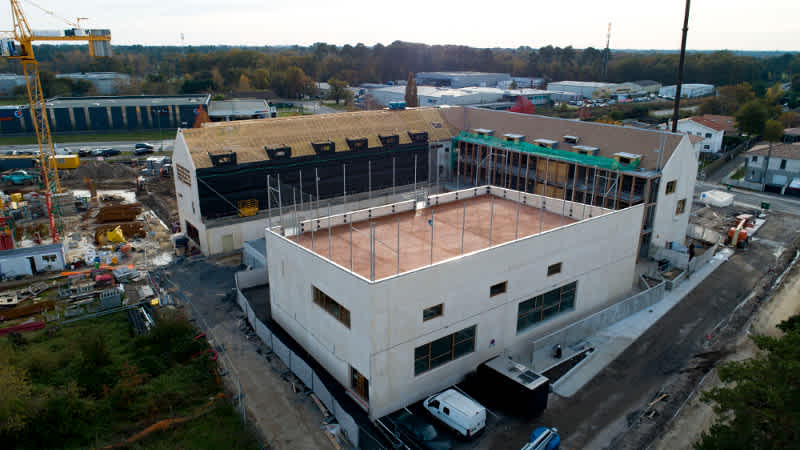 Photo de réalisation d'un chantier en roof top bio à St Médard en Jalles 11/2019 -  Siplast BMI France