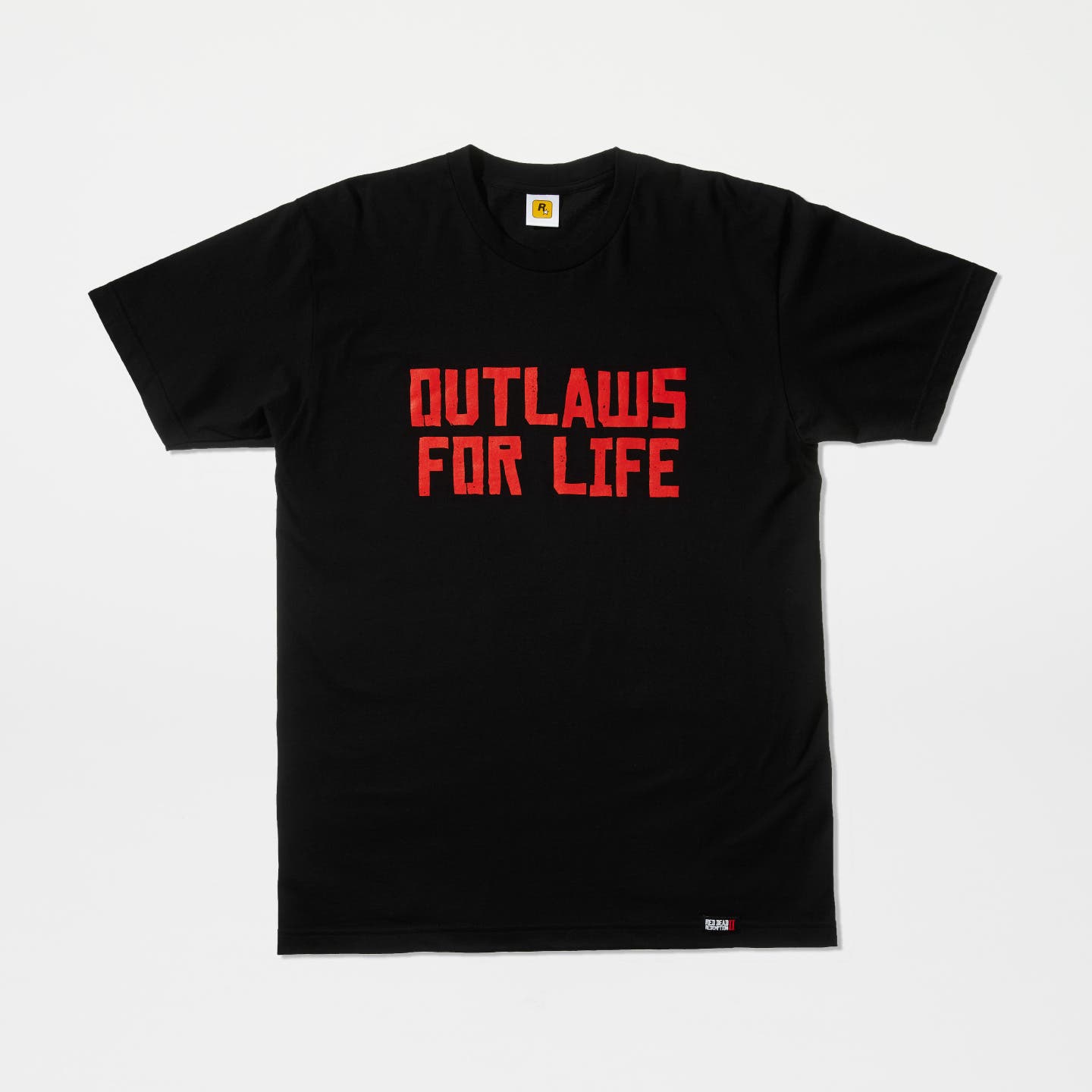 OUTLAWS FOR LIFE Tee (Red on Black) - Product Image 1