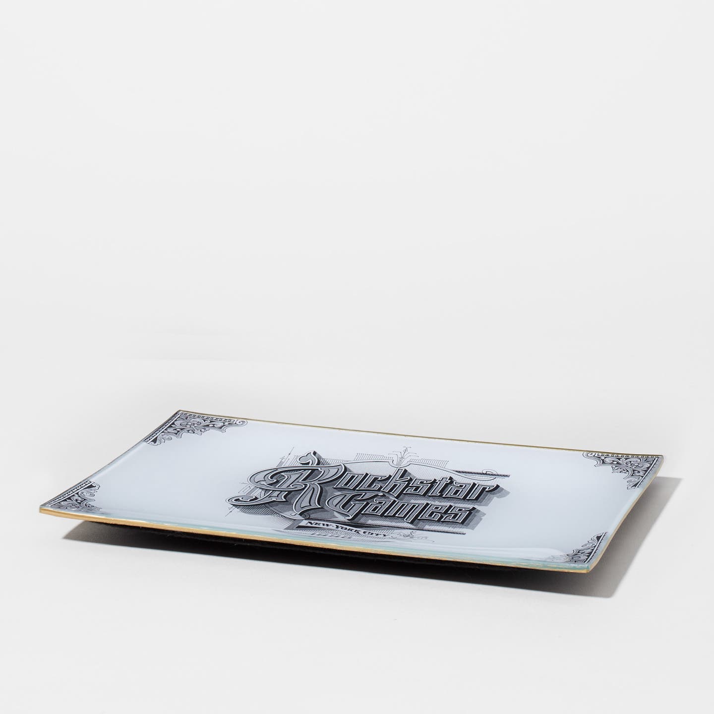 Red Dead Redemption 2 Vintage Rockstar Glass Decoupage Tray by John Derian Co. - Product Image 3
