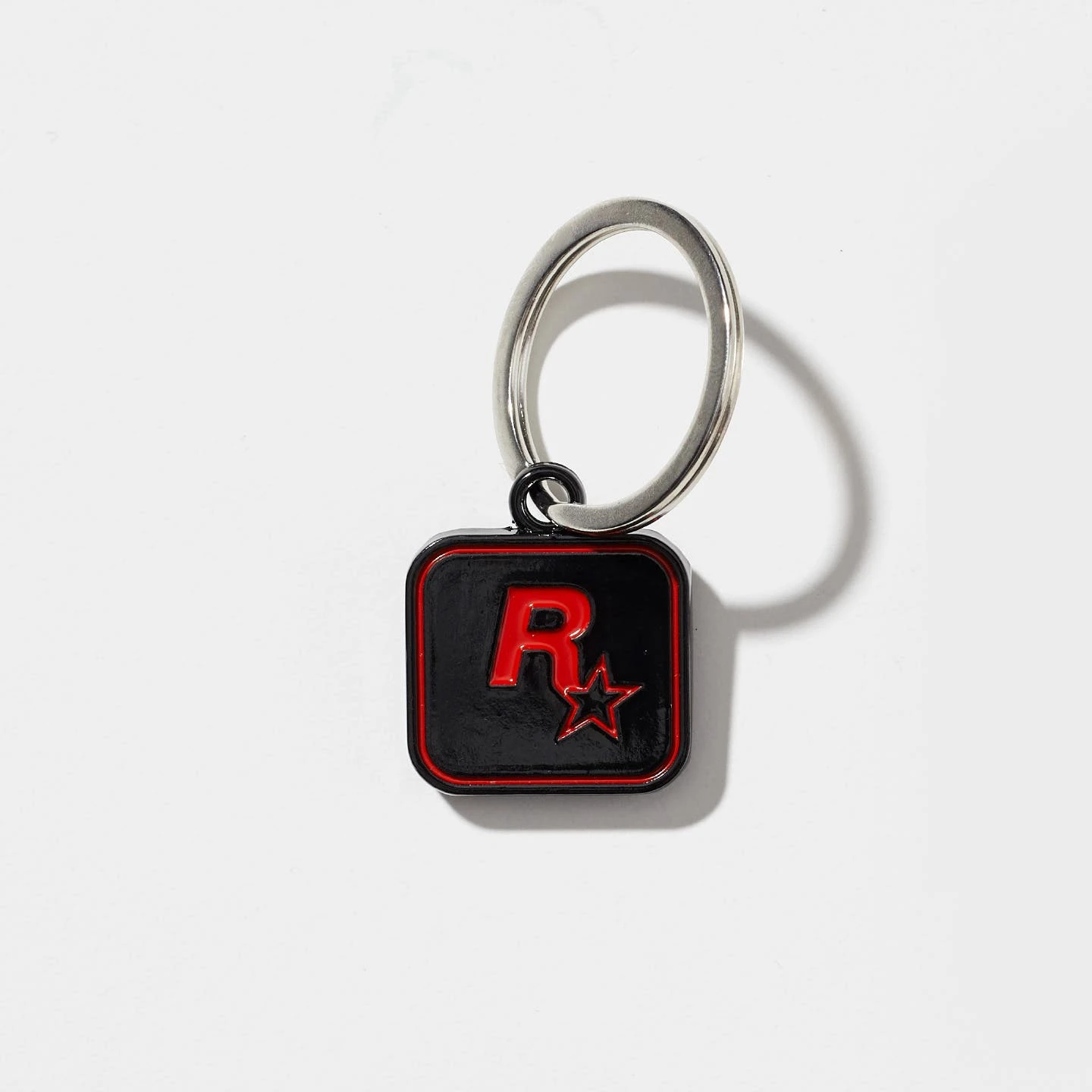 Red on Black Rockstar Games Logo Keychain