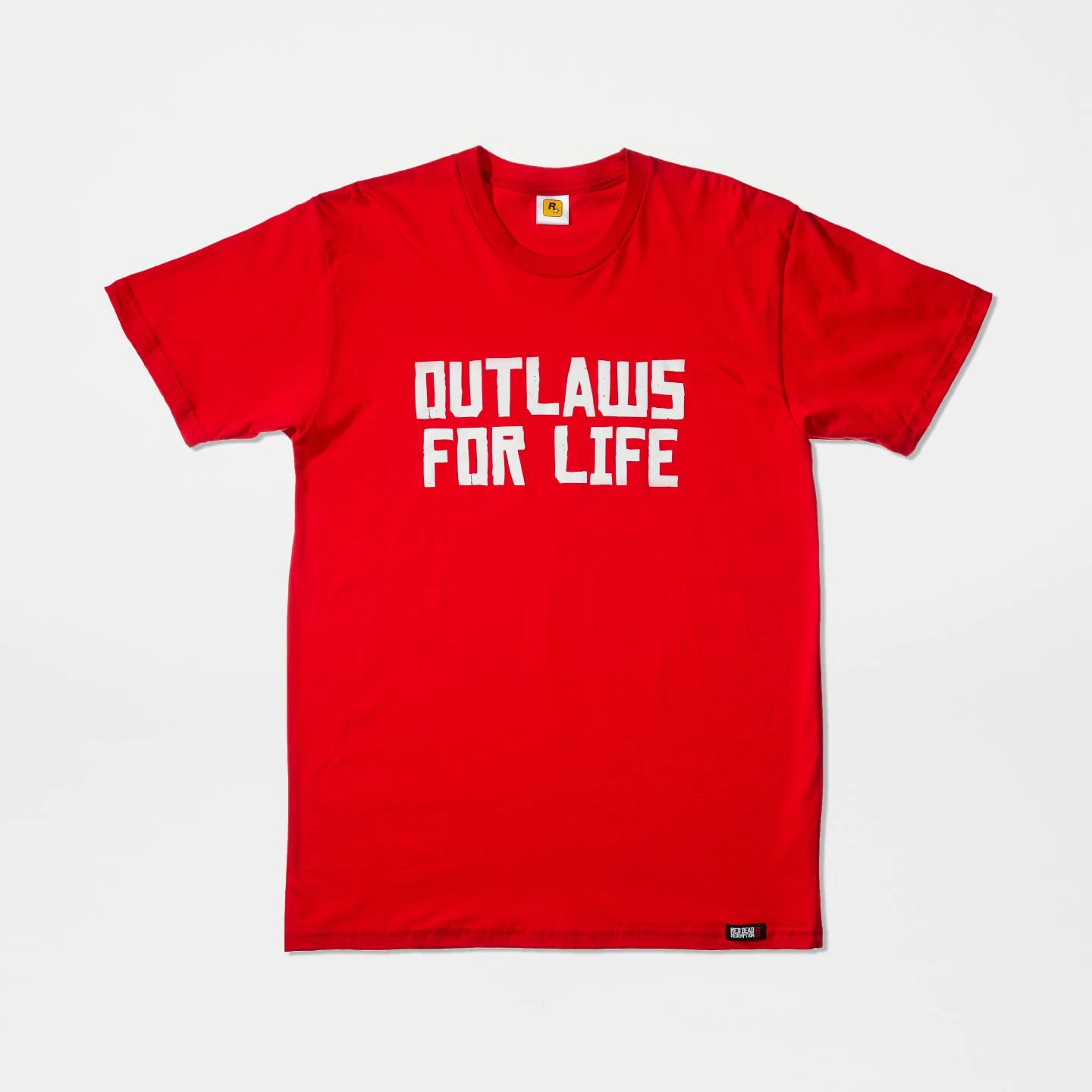 OUTLAWS FOR LIFE Tee (White on Red)