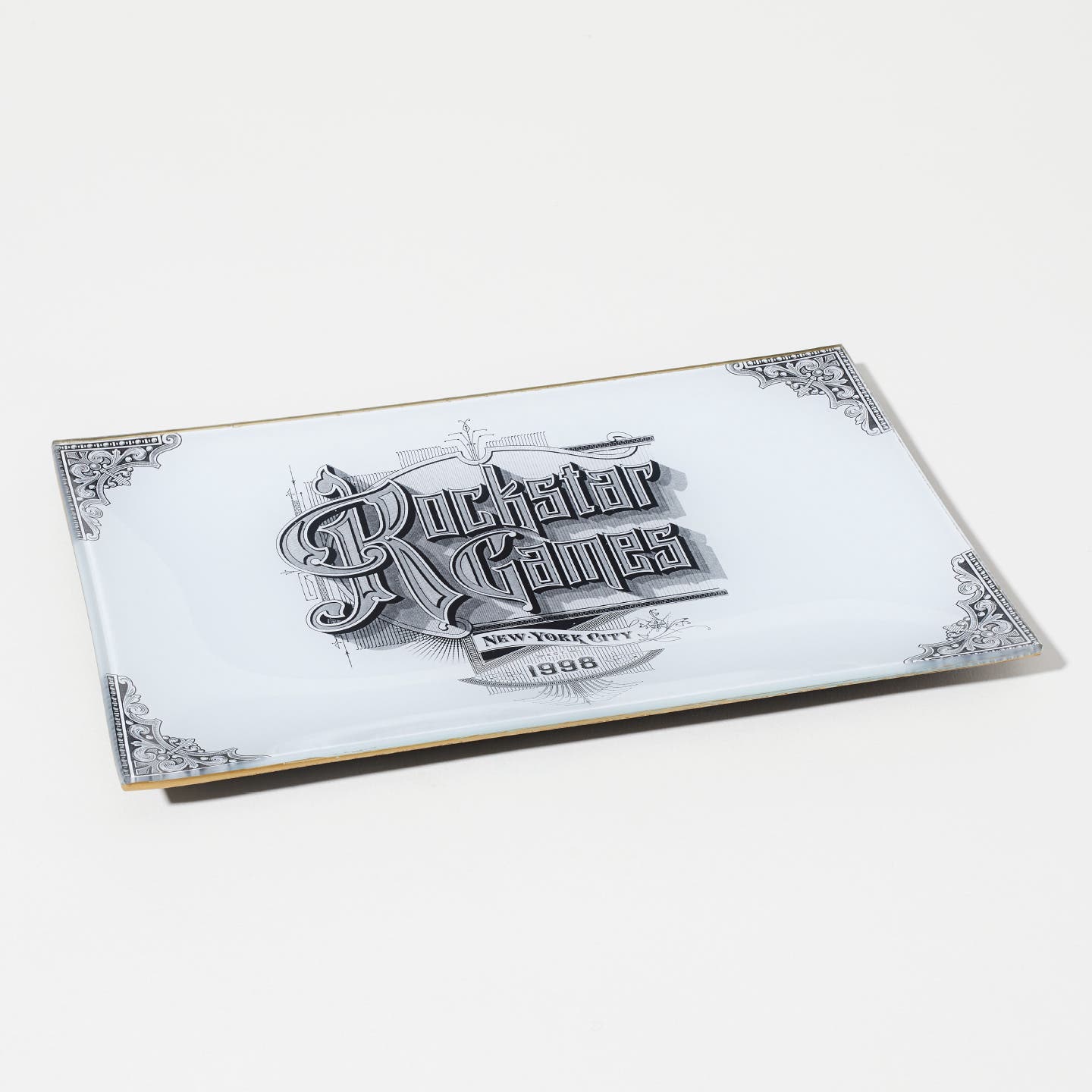 Red Dead Redemption 2 Vintage Rockstar Glass Decoupage Tray by John Derian Co. - Product Image 2