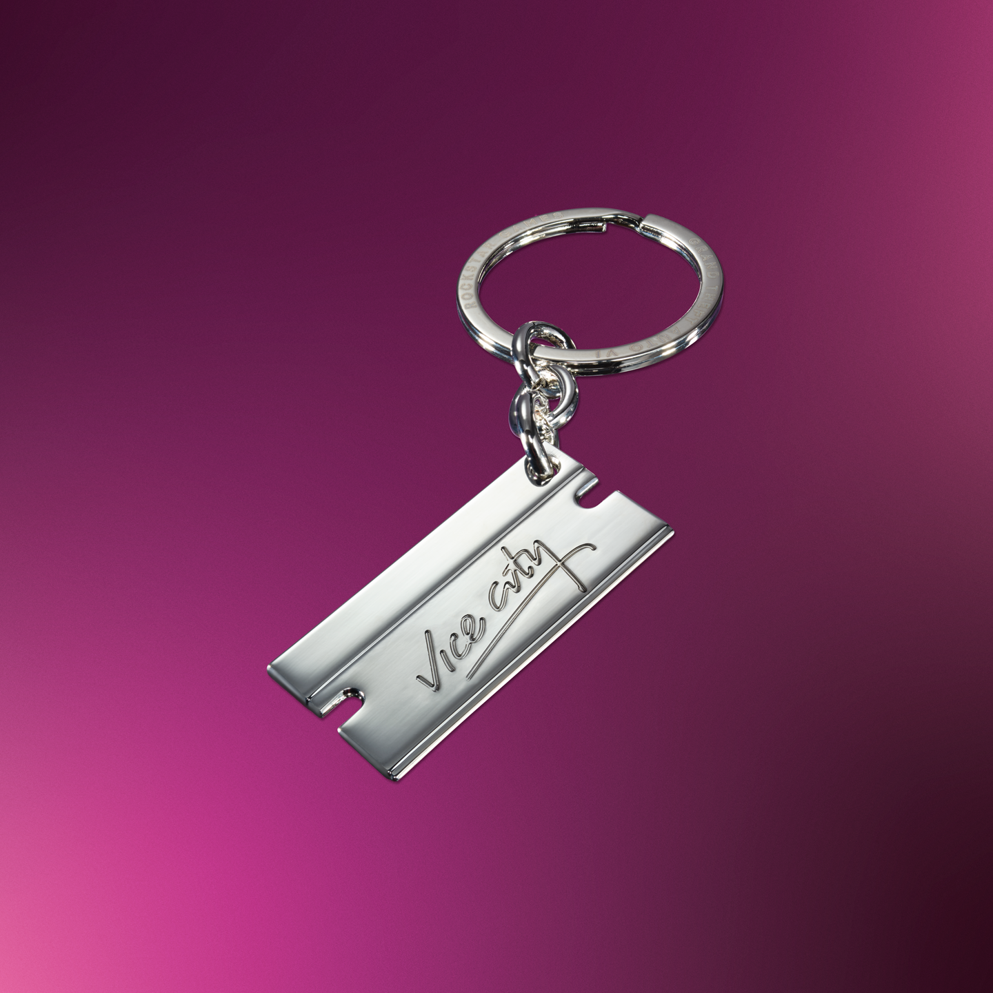 Vice City razor blade keychain from GTA 6 Vice City Collection