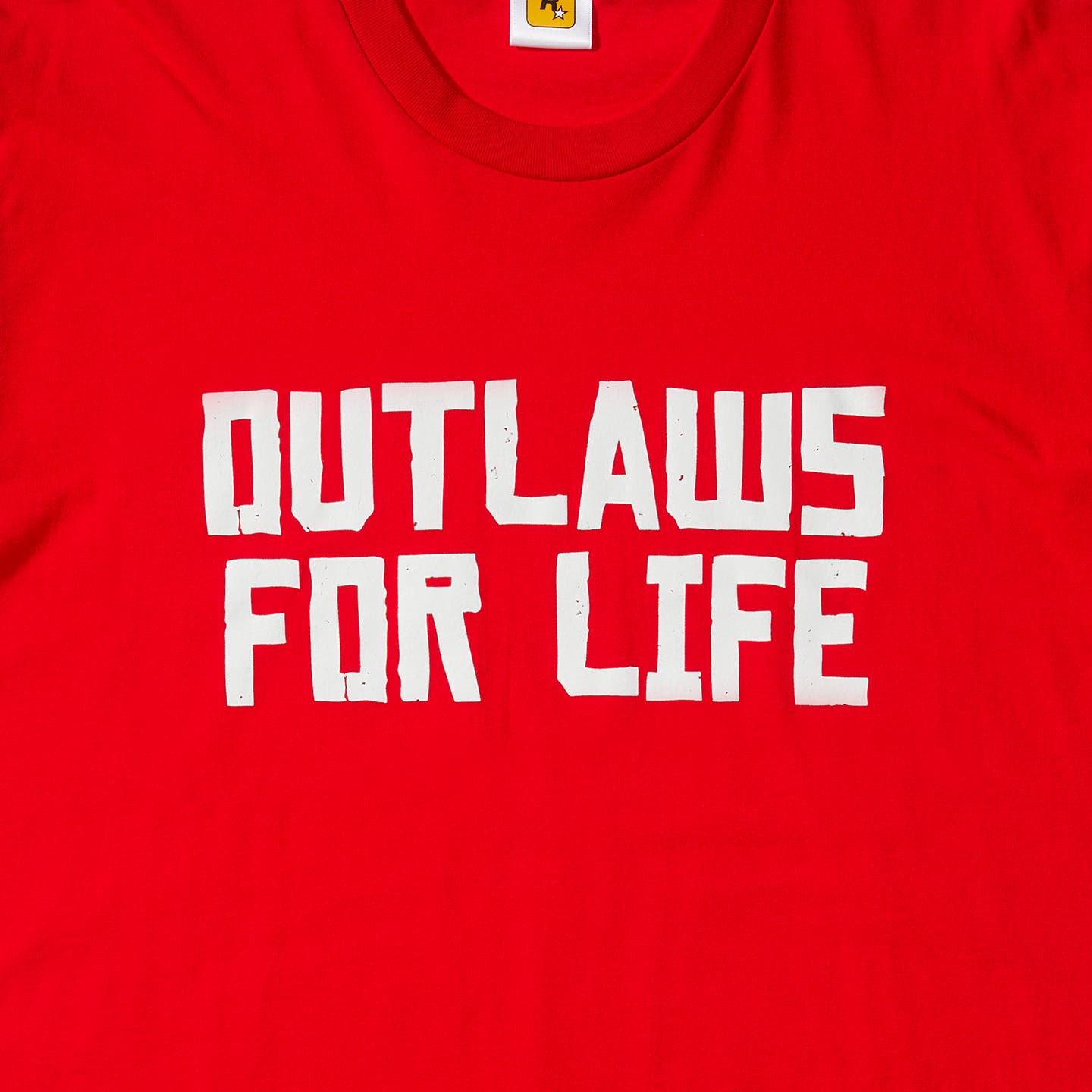 OUTLAWS FOR LIFE Tee (White on Red) - Product Image 2