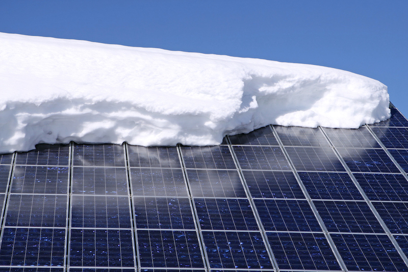 Snow on Solar Panels
