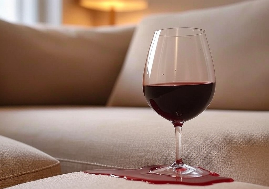 nettoyer une tache de vin sur un textile