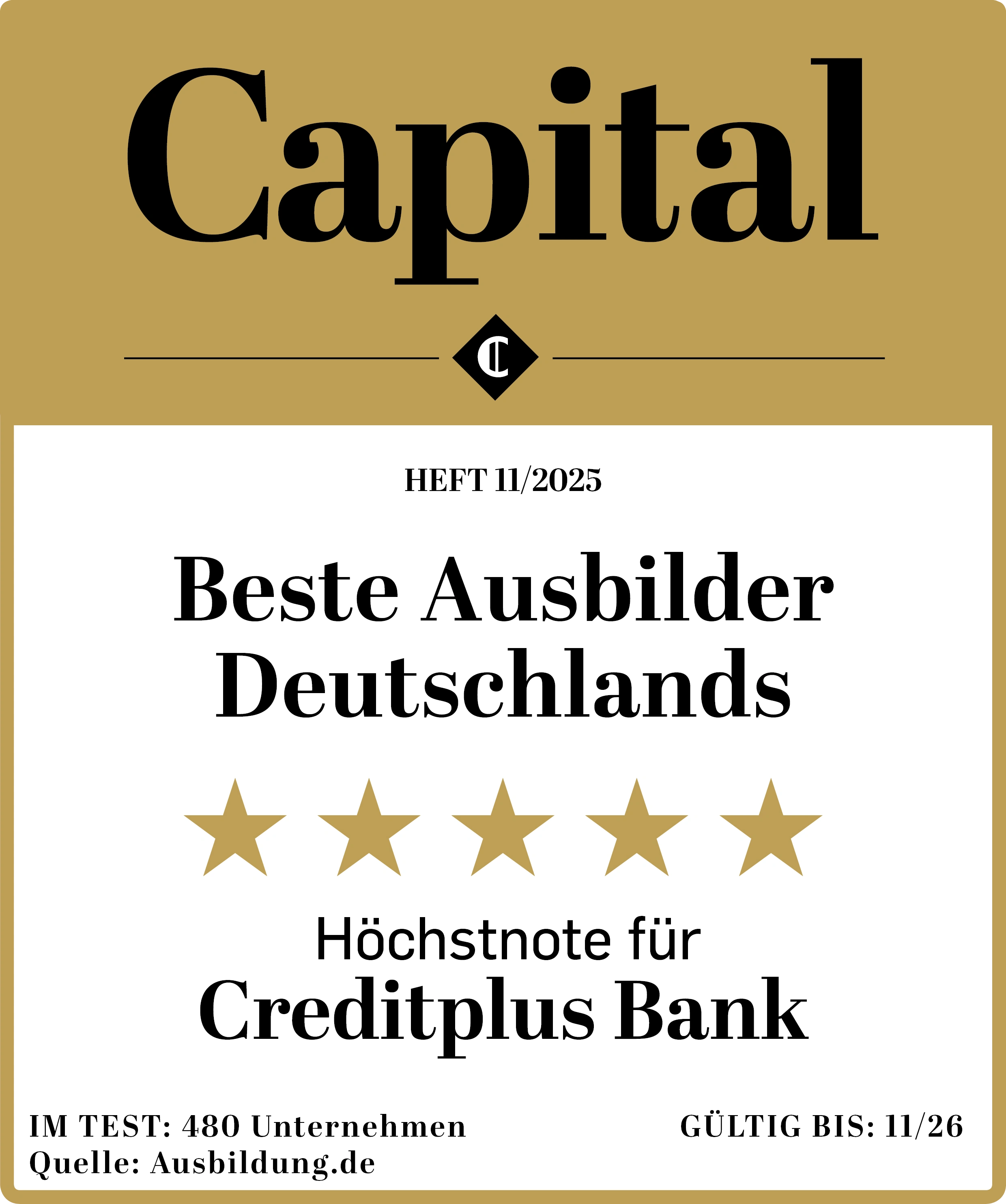 Deutschlands beste Ausbilder 2025 - gültig bis 09.11.2026