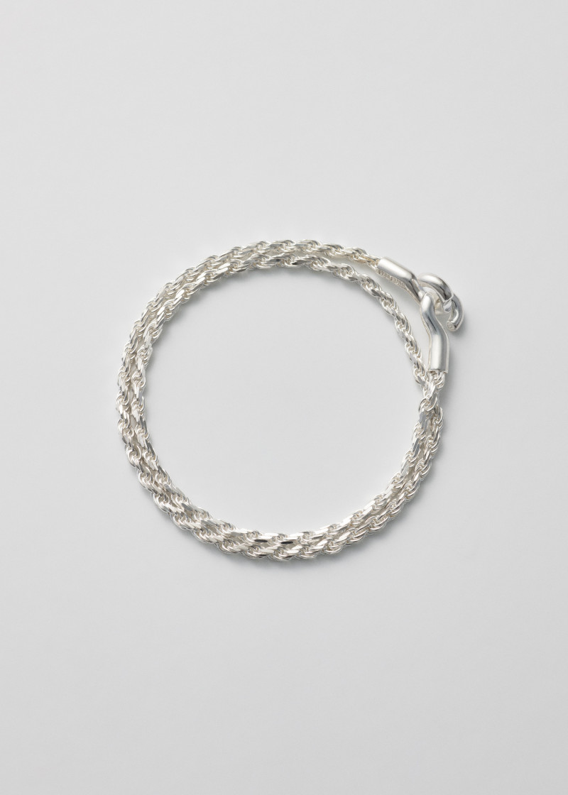 rope bracelet thick double polished silver p1