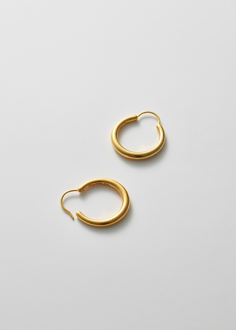 snake earrings large polished gold p2