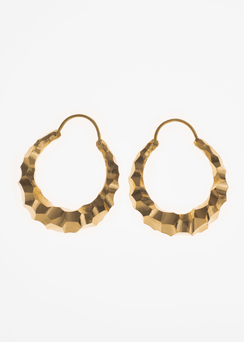snake earrings large-thick carved-gold p-1