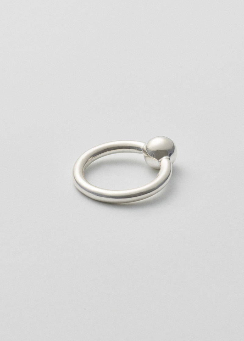 pearl ring polished silver p2