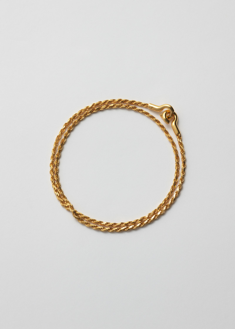 rope bracelet thin double polished gold p1