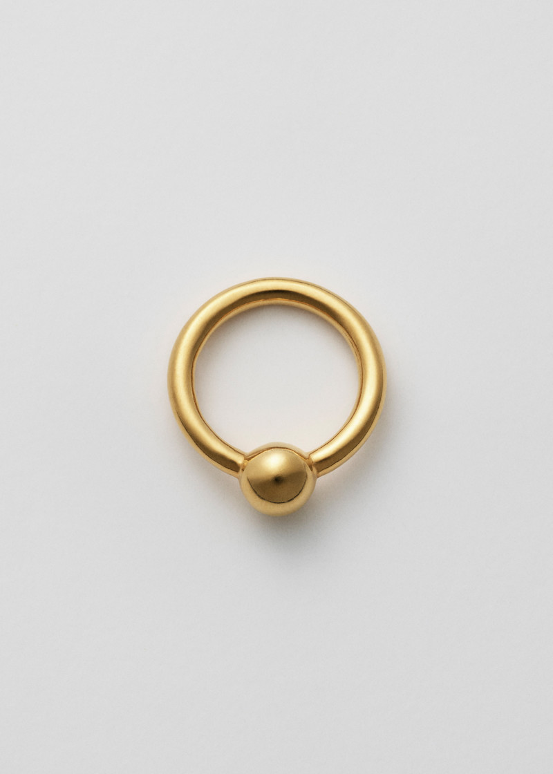 pearl ring polished gold p1