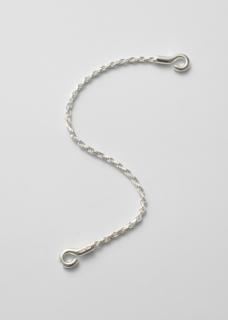 rope bracelet thick single polished silver p2