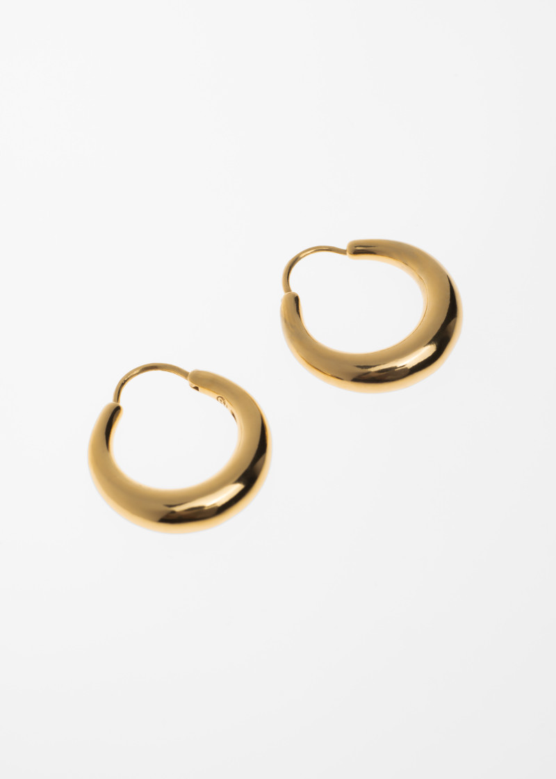 snake earrings small-thick polished-gold p-2