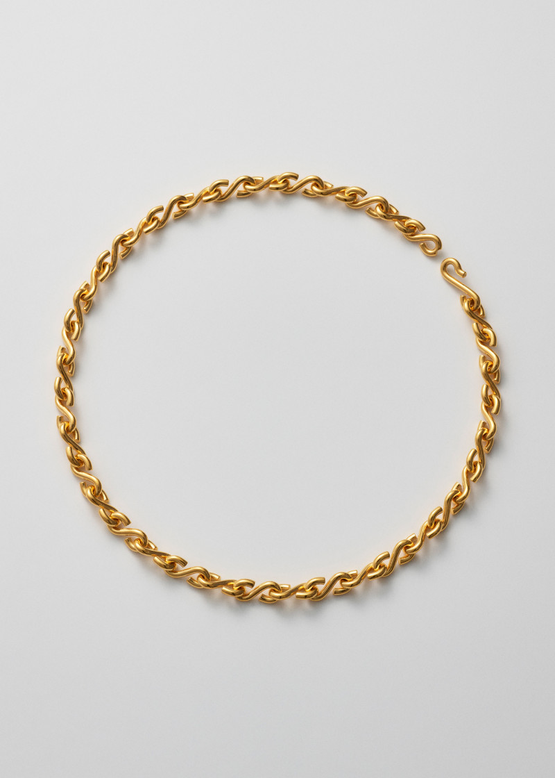 s necklace thin polished gold p1