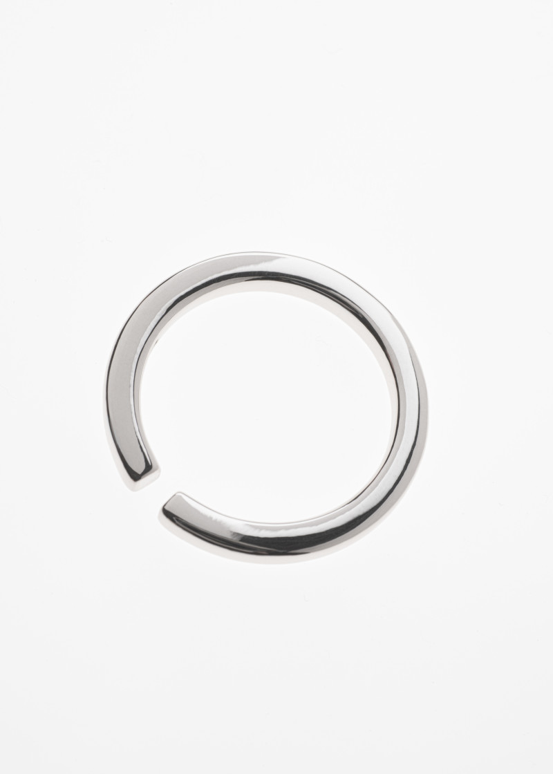 Square ring thin polished silver p-2