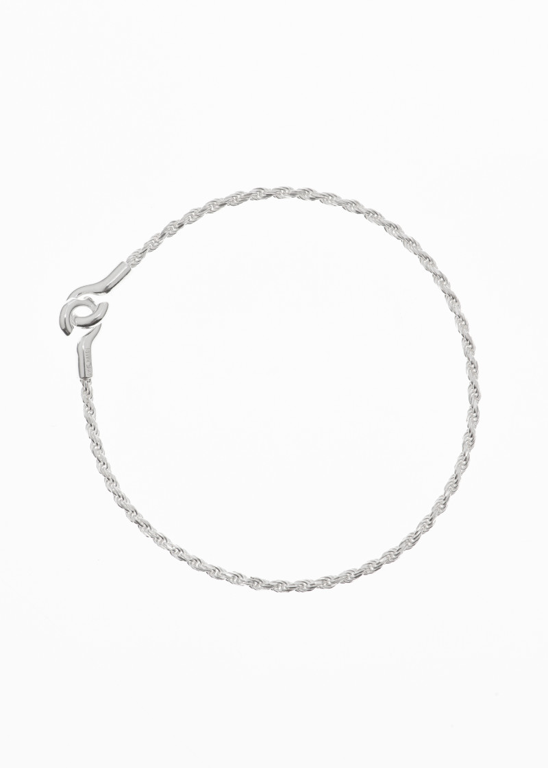rope bracelet thin single silver p-1