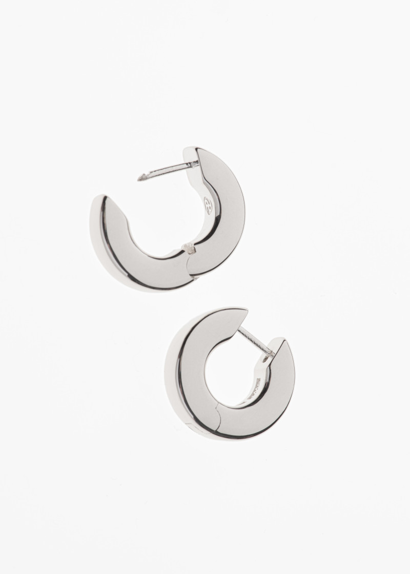 square earrings medium polished silver p-2