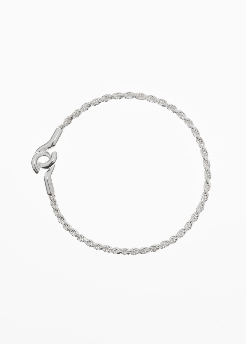 rope bracelet thick single silver p-1