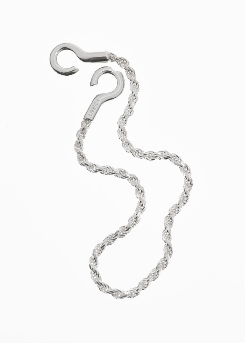 rope bracelet thick single silver p-2