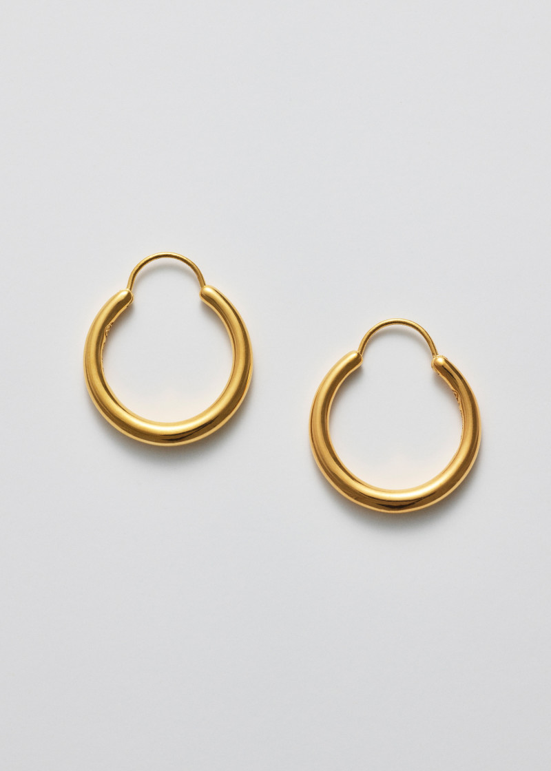 snake earrings large polished gold p1
