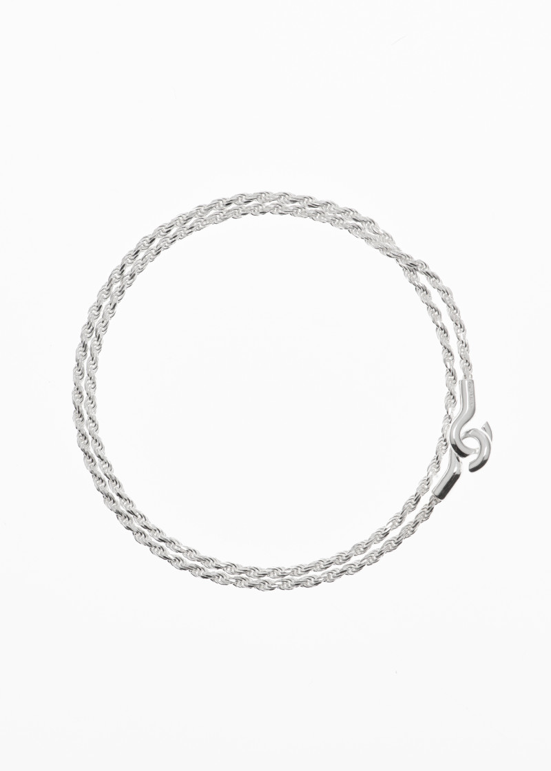 rope bracelet thin double silver p-1