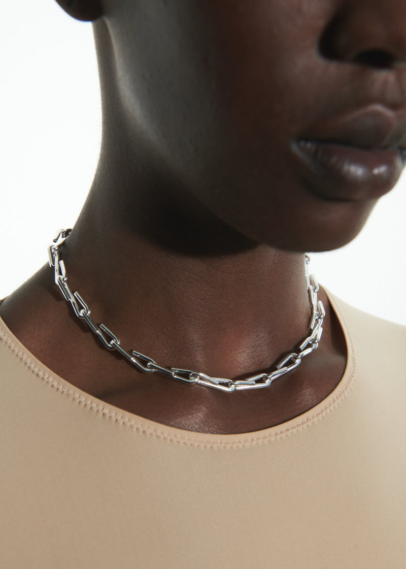 twist necklace thin silver l-3