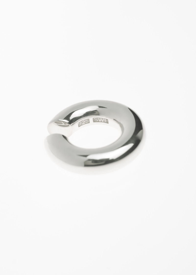 almost earcuff thick polished-silver p-4