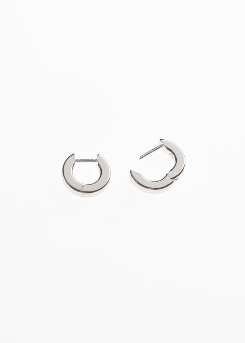 square earrings extra small polished silver p-2
