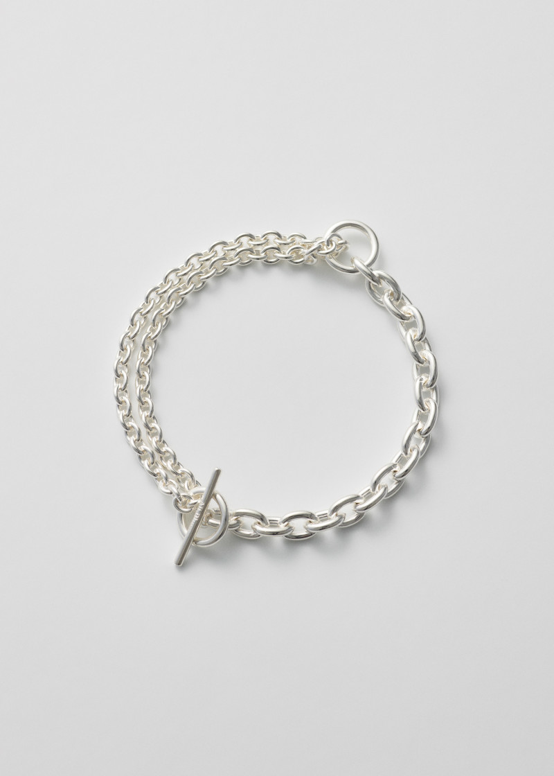double bracelet thin polished silver p1