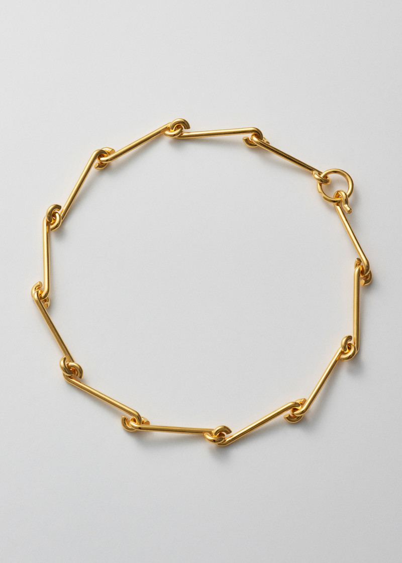 line necklace polished gold p1