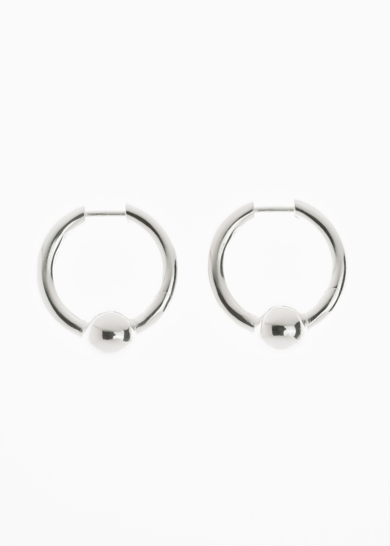 pearl earrings one-pearl silver p-1
