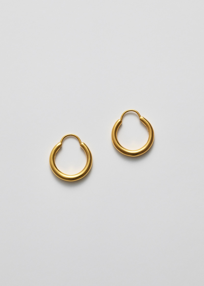 snake earrings small polished gold p1
