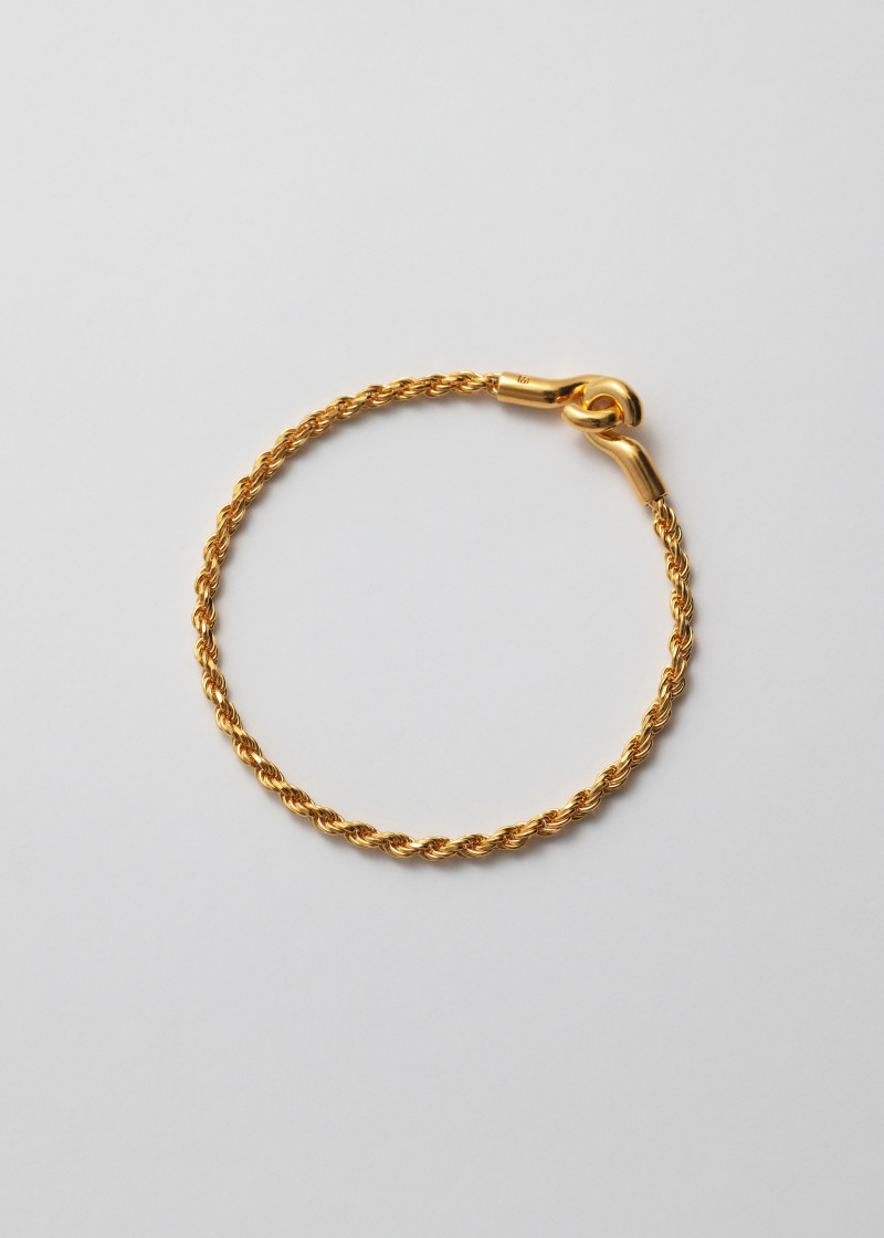 rope bracelet thick single polished gold p1
