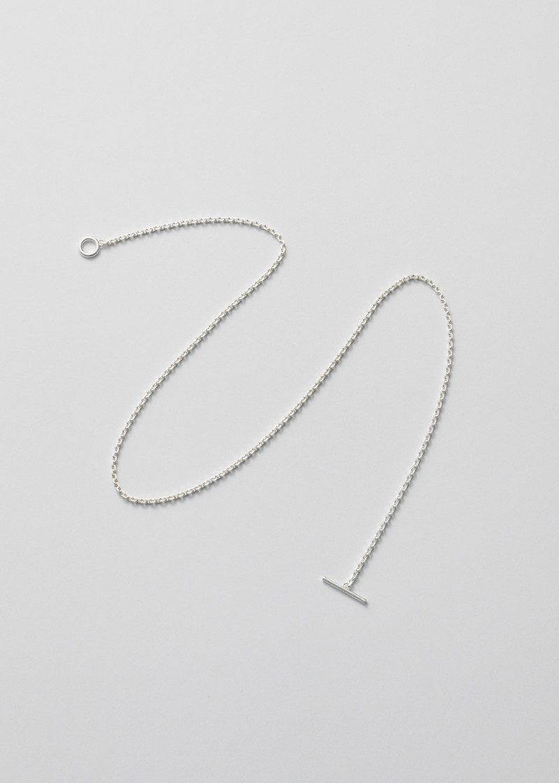 string necklace short polished silver p2