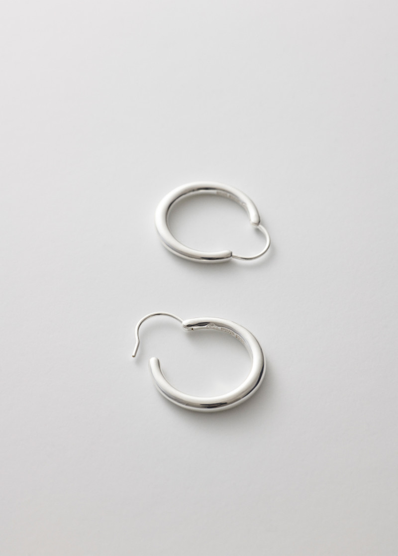 snake earrings large polished silver p2