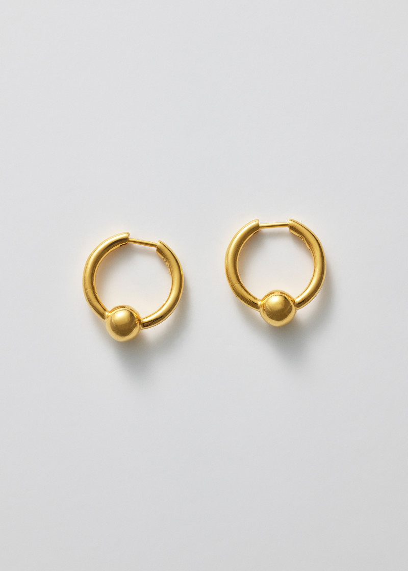 pearl earrings one pearl polished gold p1