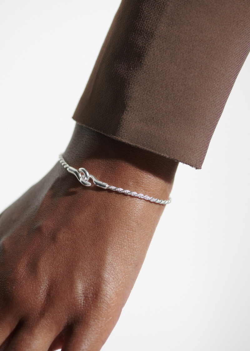 rope bracelet thin silver l-3