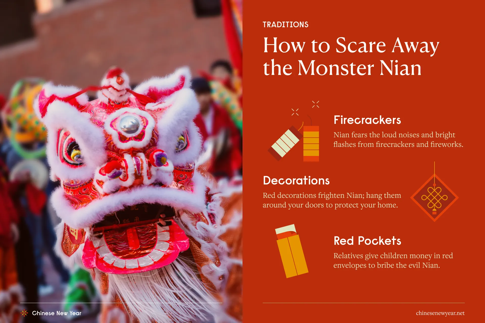 Scaring the Monster Nian: Firecrackers, Decorations and the Color Red (Large)