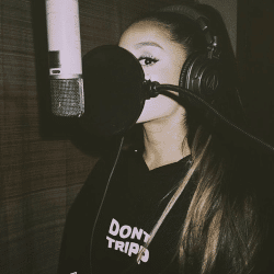 Ariana Grande on Telefunken ELA M 251. Photo Credit: arianagrande - Instagram