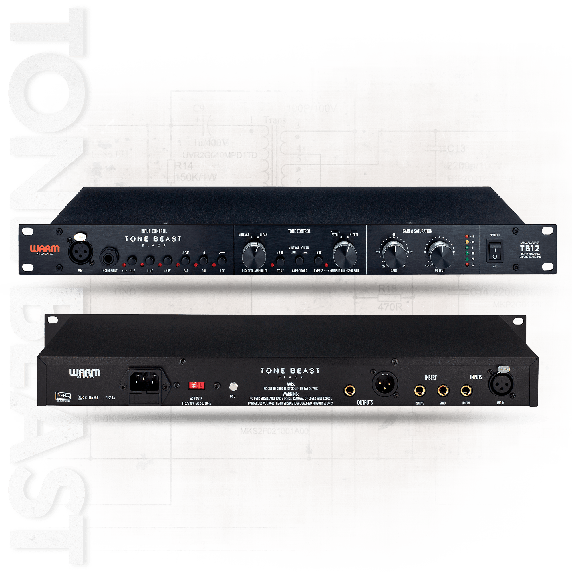 Warm Audio TB12 Tone Beast マイクプリアンプ Warm Audio Tone Beast 312-Style Microphone Preamp