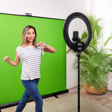 Buy Disney Mickey Mouse Photo Studio Creator- Selfie Ring Light with Tripod  Stand- Green Screen Kit Includes Green Screen Photo Backdrop and Bluetooth  Remote Shutter- Ultimate Tiktok/YouTube Starter Kit Online at Lowest