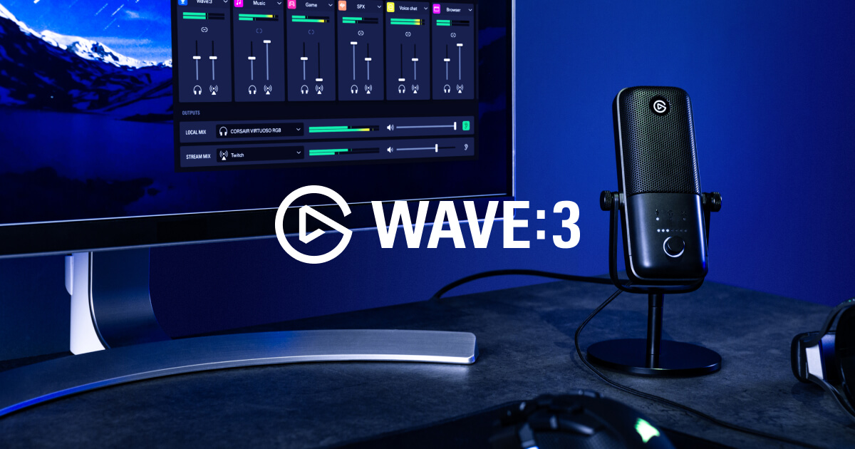 Elgato Wave:3 White Kit - Premium Studio Quality USB Condenser Microphone  with Shock Mount and Pop Filter, for Streaming, Podcast, Gaming and Home
