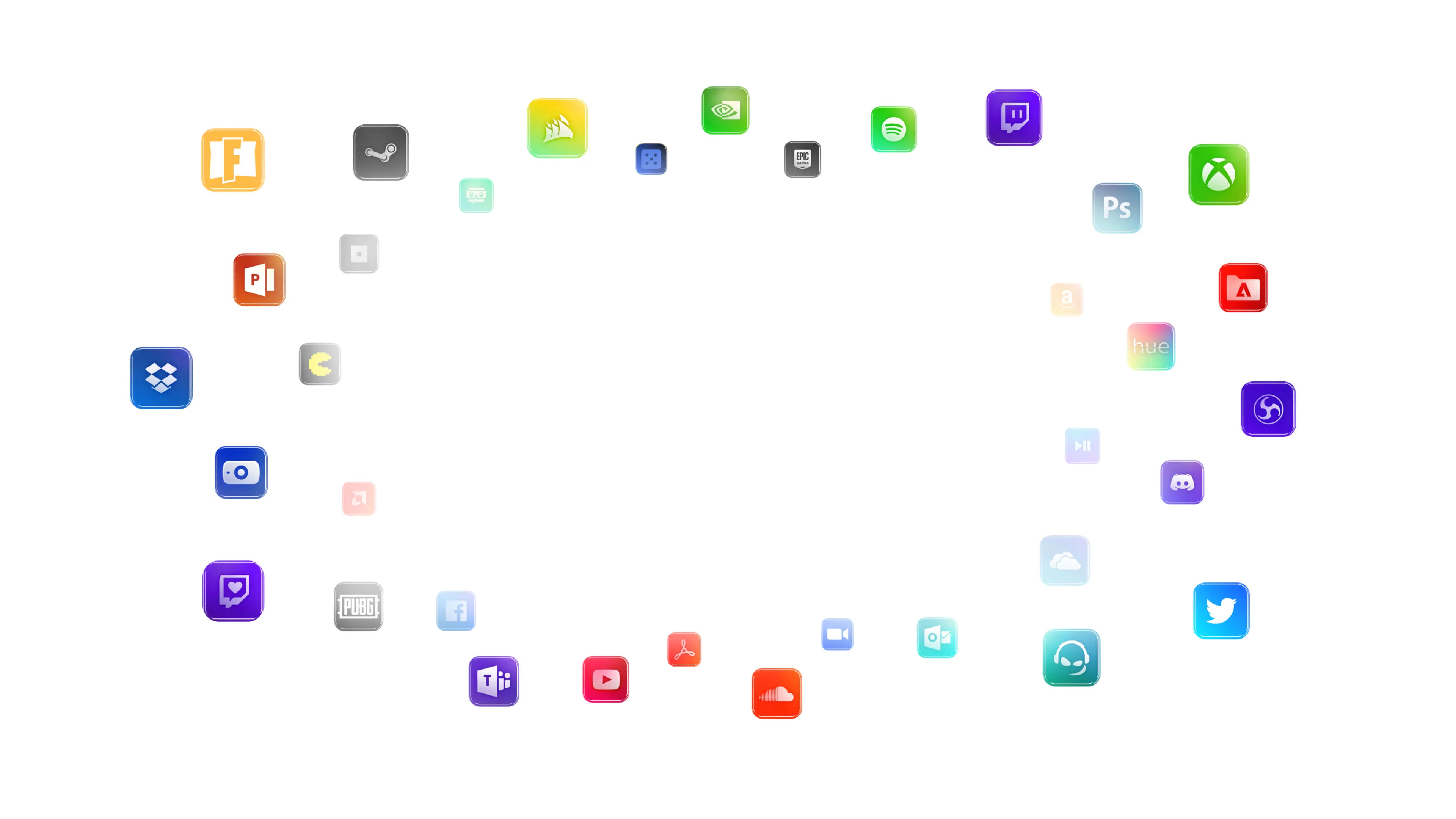 Icons of different apps