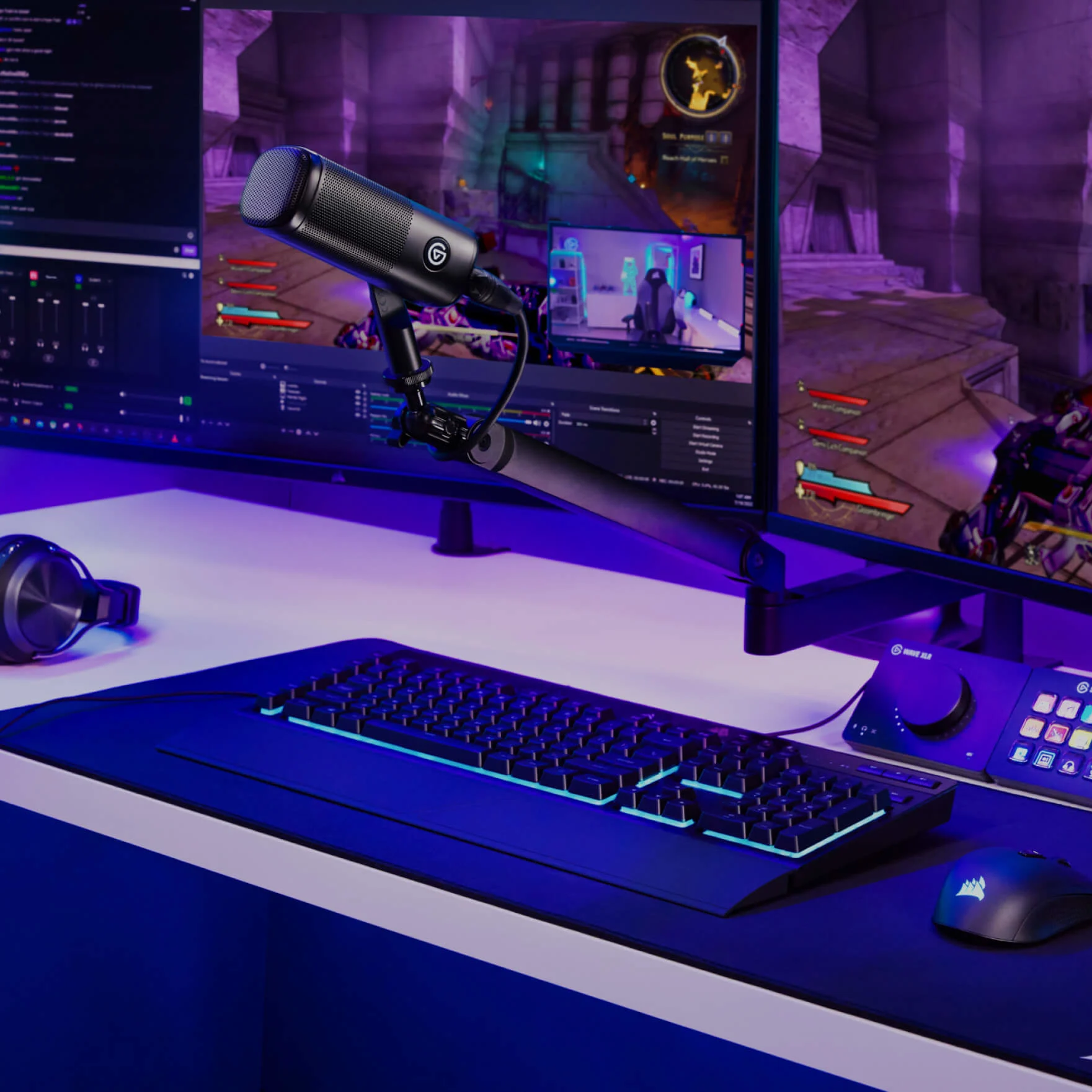 Dynamic microphone in PC streaming setup