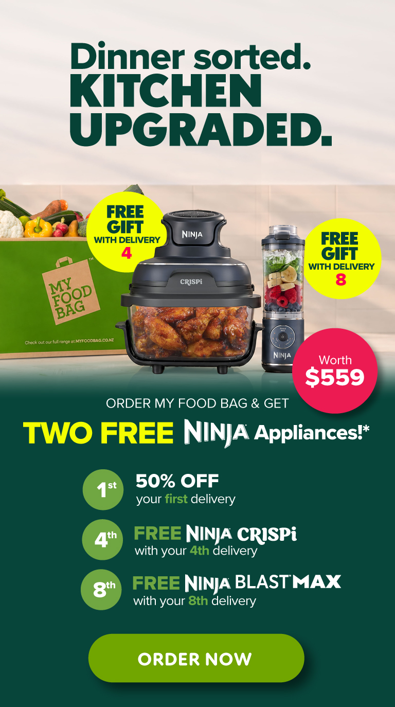 50% off First Order + Receive Free Ninja CRISPi on 4th Delivery, & Free Ninja Blast Max on 8th Delivery @ My Food Bag